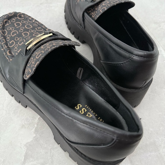Women’s Guess Chunky Platform G Patterned Loafers Shoe Gold Buckle Size 8.5 - Picture 13 of 16